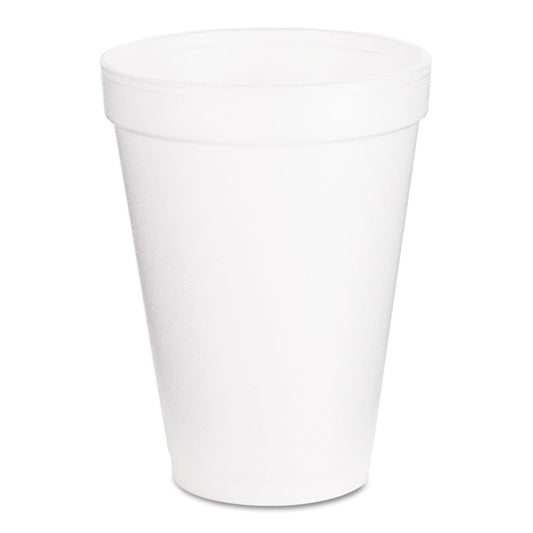 Dart 12J16 Foam Drink Cups 12oz White 1000/Carton